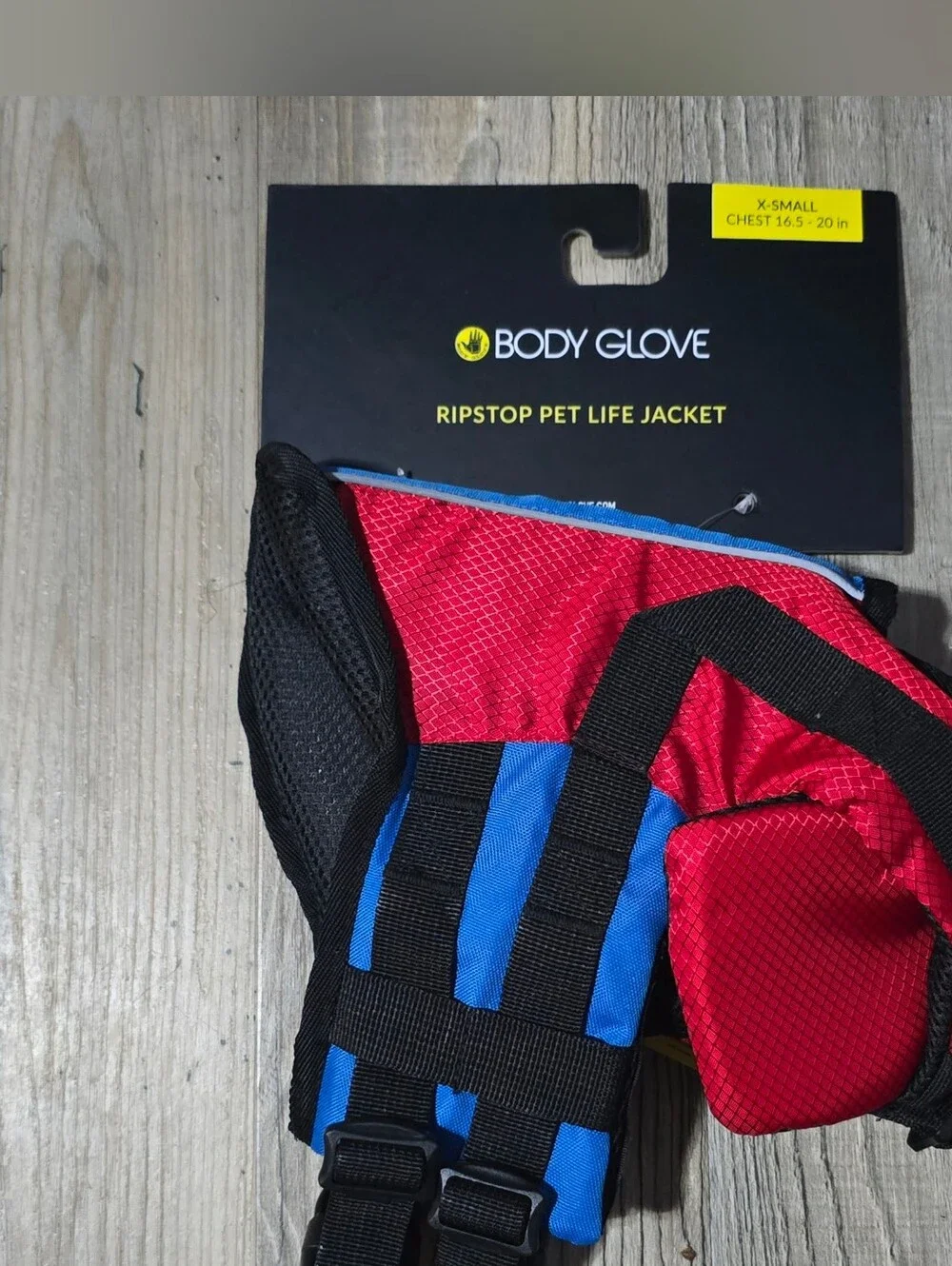 Body Glove Dog Ripstop Pet Life Jacket in Red and Blue X- Small